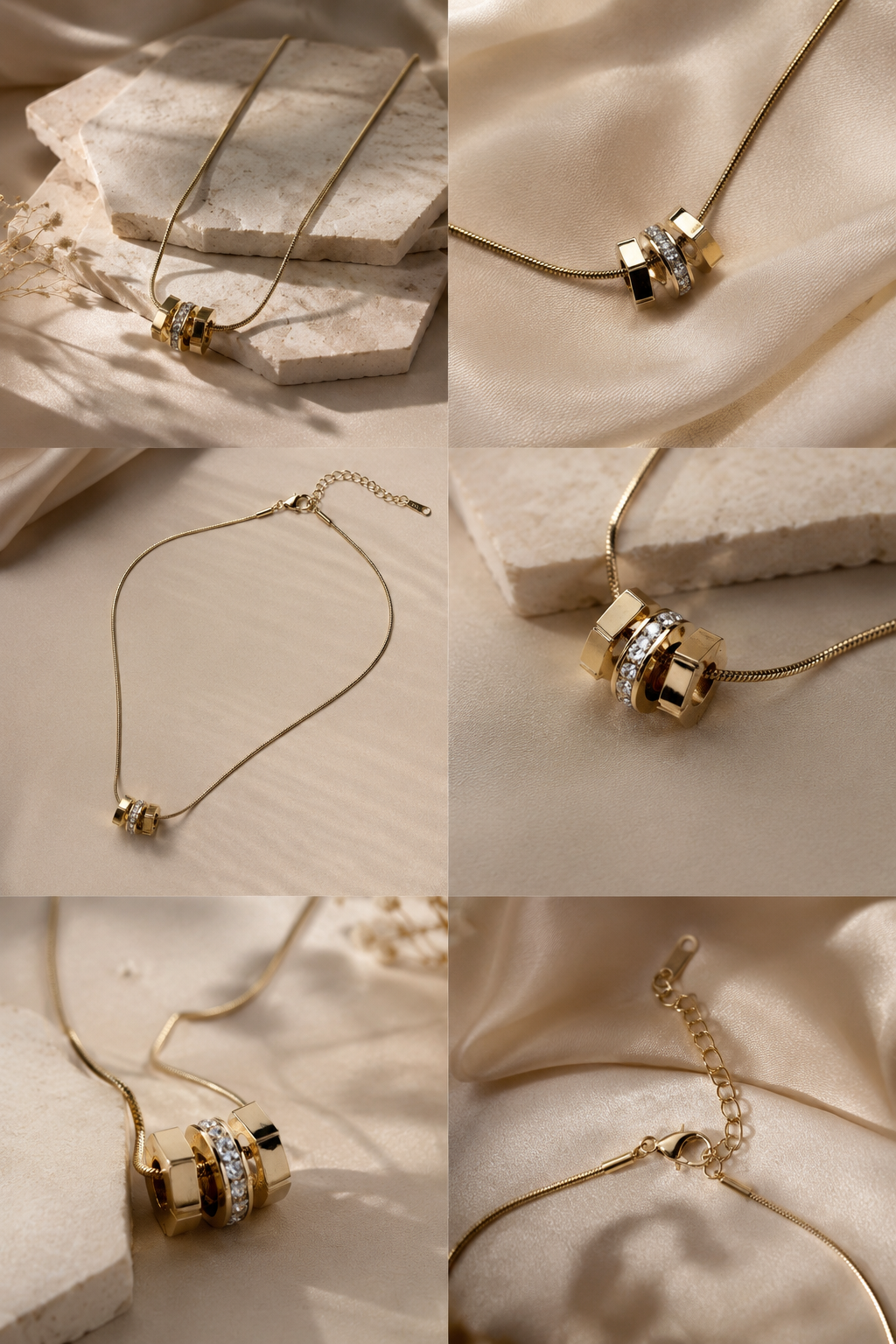 Trio Crystal Pendant Necklace
