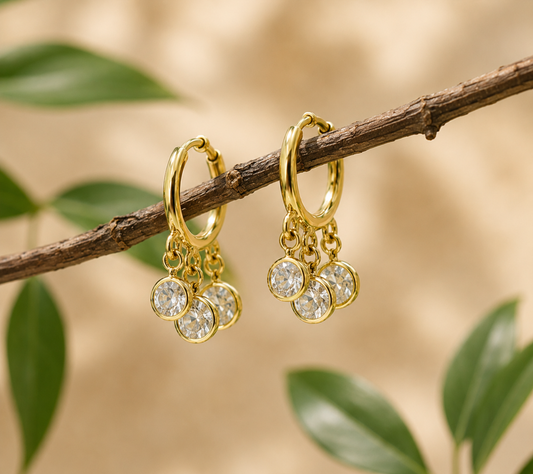 Crystal Drop Hoops