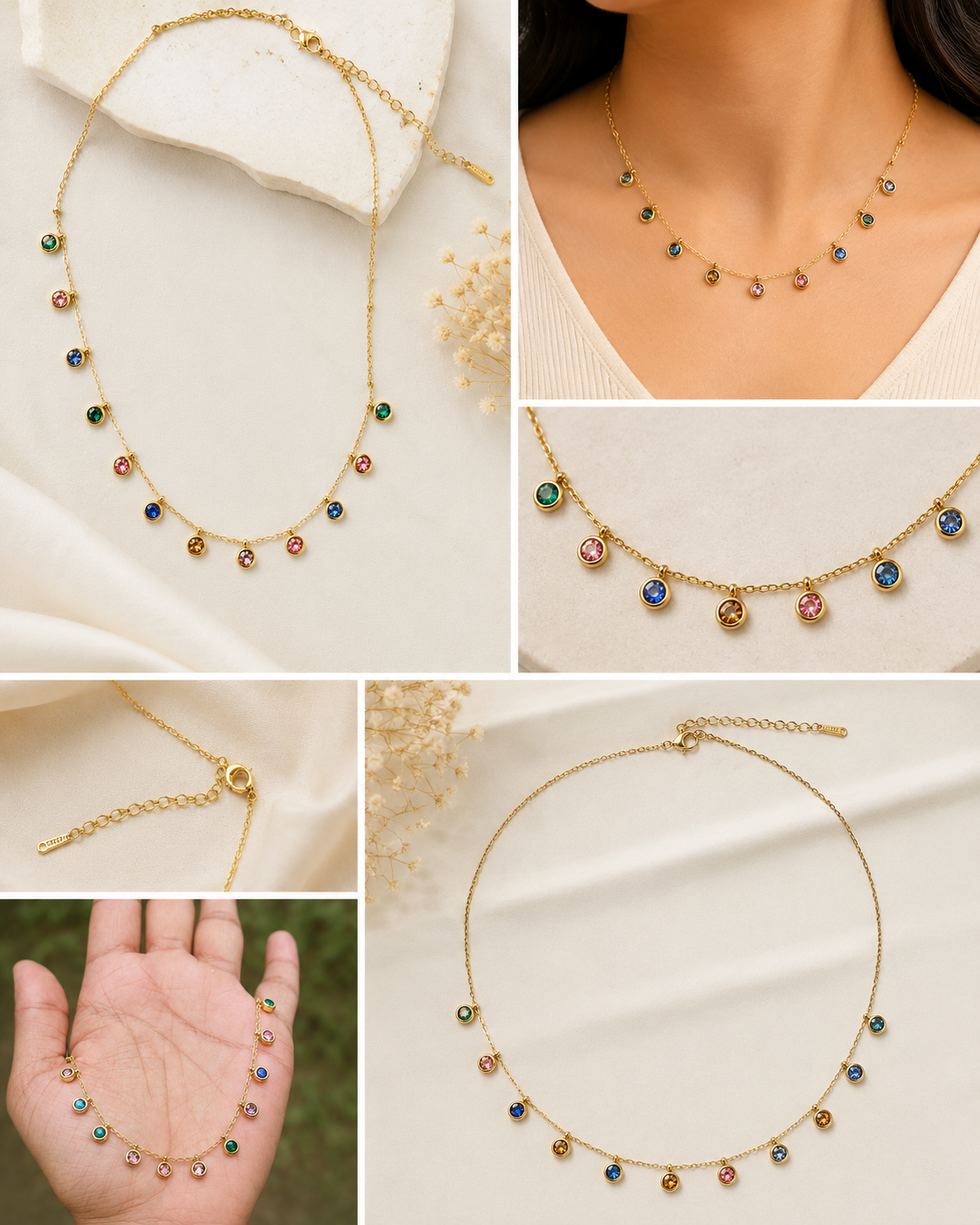 Haloomlux Aurora Multi Gem Necklace