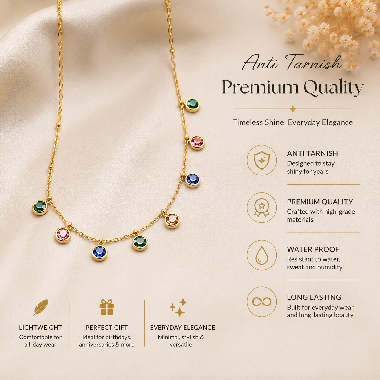 Haloomlux Aurora Multi Gem Necklace
