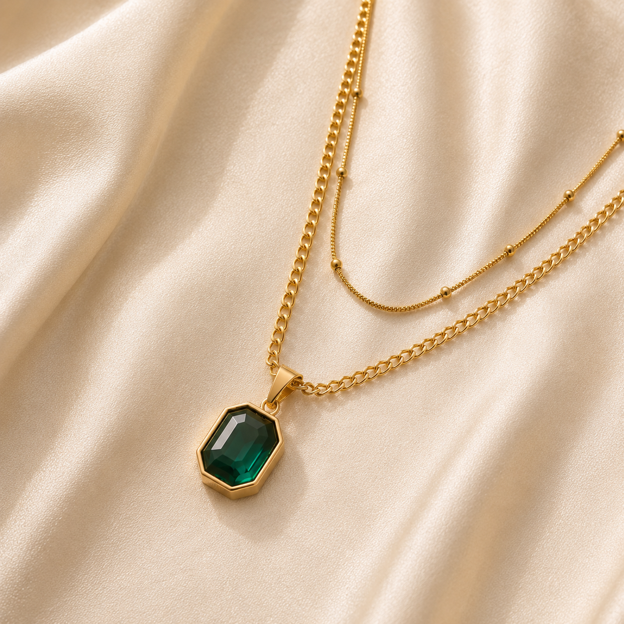 Emerald Green Layered Necklace