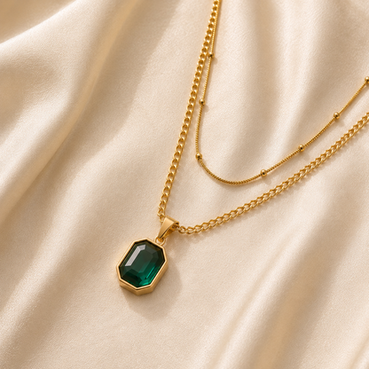 Emerald Green Layered Necklace