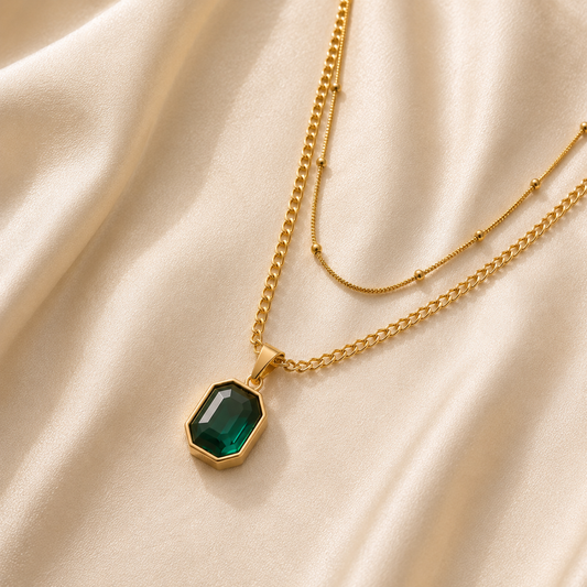 Emerald Green Layered Necklace