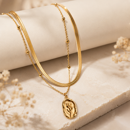 Petal Glow Layered Necklace