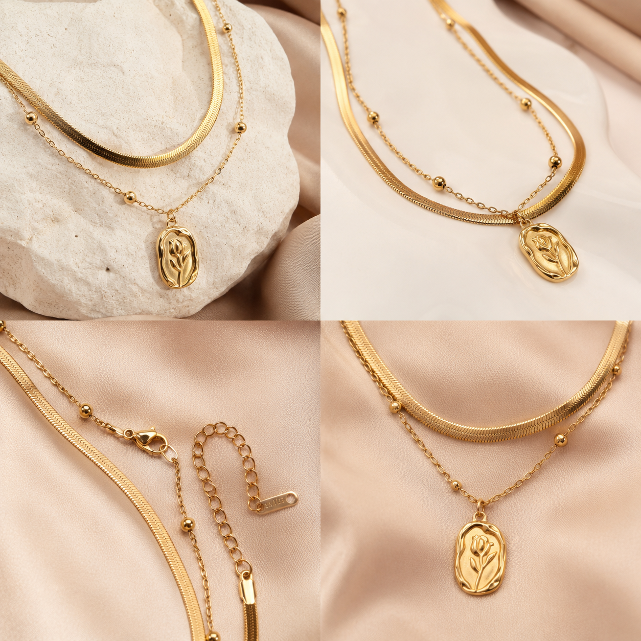 Petal Glow Layered Necklace
