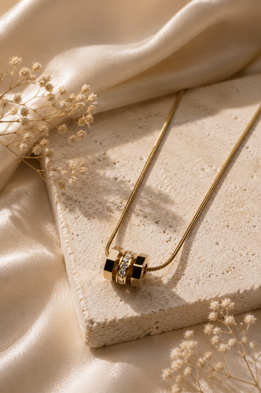 Trio Crystal Pendant Necklace