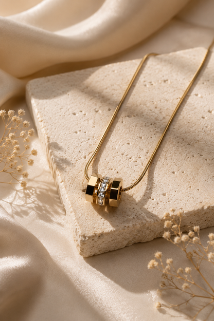 Trio Crystal Pendant Necklace
