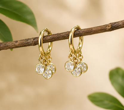 Crystal Drop Hoops